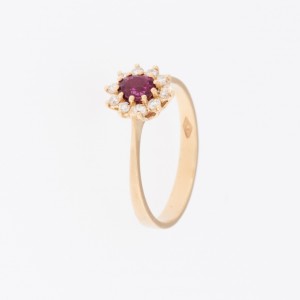 DIAMOND AND RUBY, 18KT...